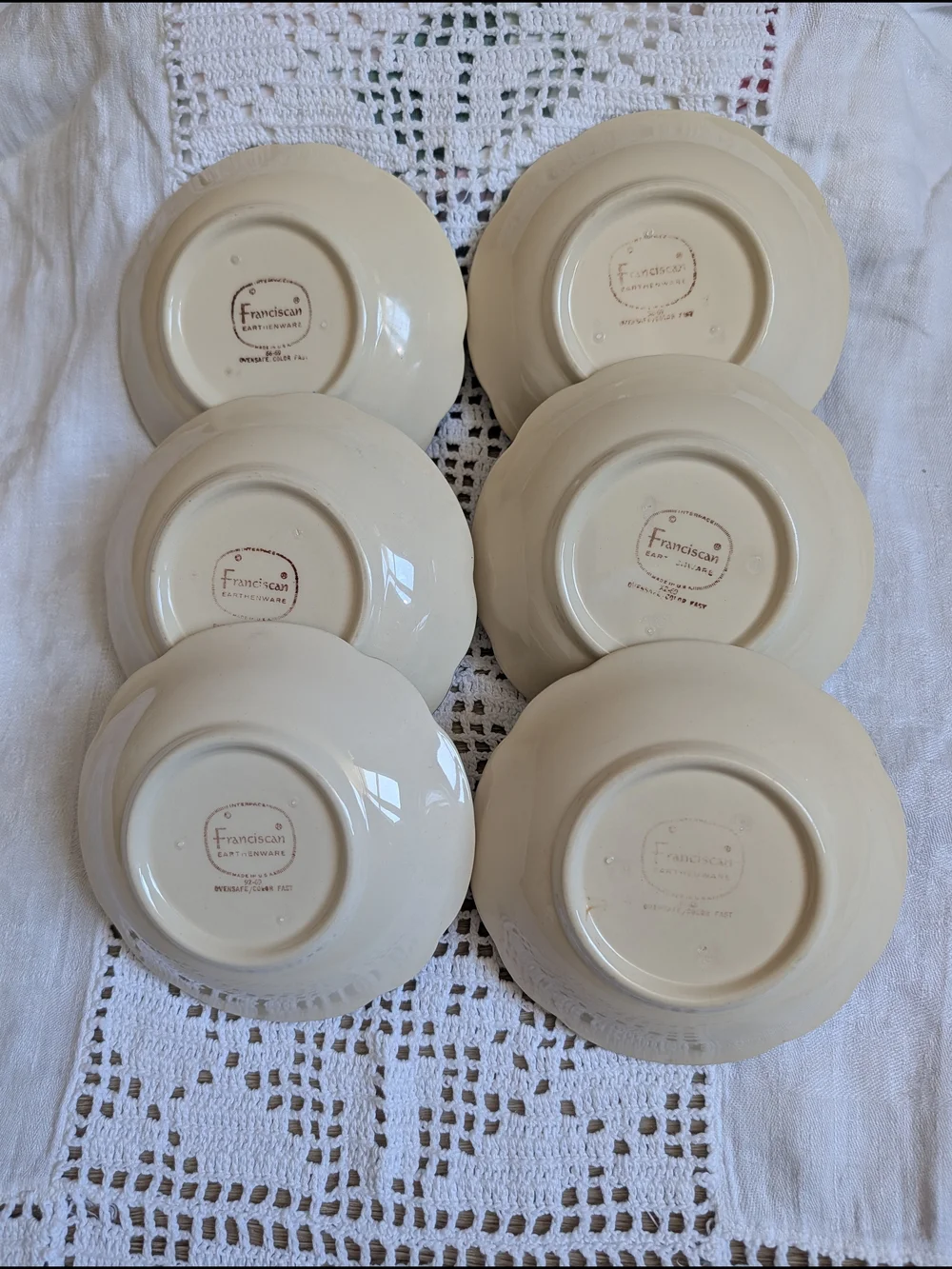 Fransican Earthenware Dessert Bowls - Set of 6